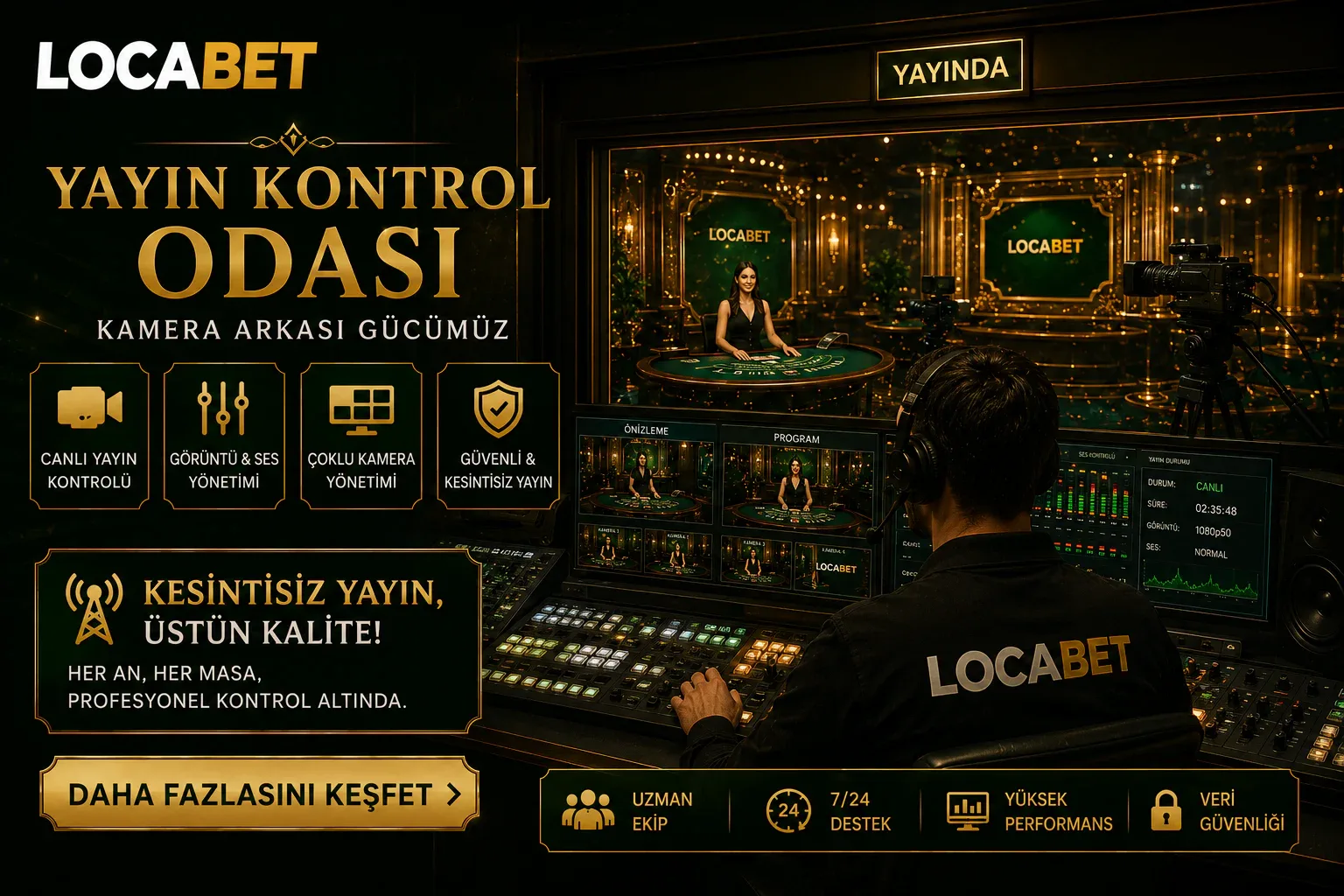 Locabet yayın kontrol odası veri güvenliği